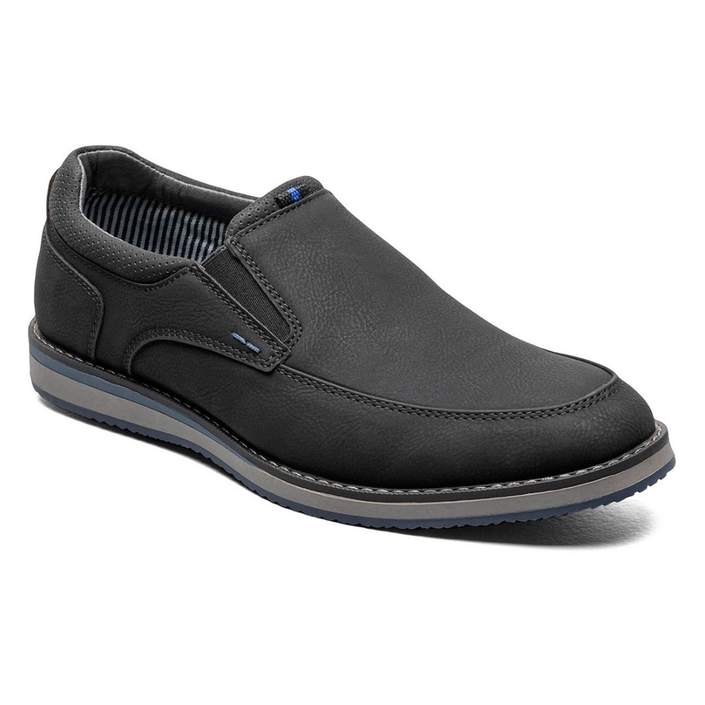 Nunn Bush Men’s Hyde II Moc Toe Wide Width Slip On Shoes- Black- Size 10W